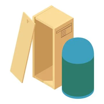 Different packaging icon, isometric style 스톡 일러스트