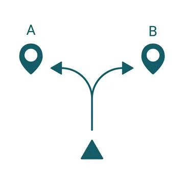Different path, search decision better way. Choice and decision making. Diffe Stock Illustration