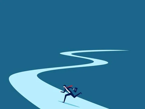 Different paths. Businessmen follow the path of business opportunities Stock Illustration