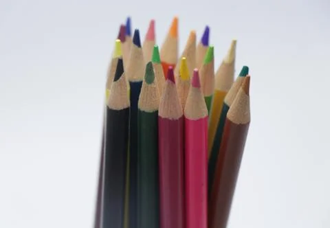 Different pattern make with this pencil colors Stock Photos