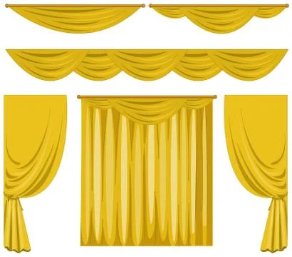 Different pattern of yellow curtains Stock Illustration