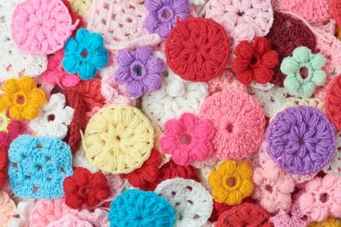 Different patterns of knitted wool fabric abstract Stock Photos