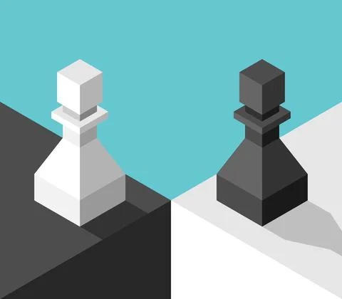 Different pawns, opposition concept Stock Illustration