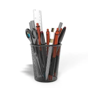 Different pencil basket Stockillustratie