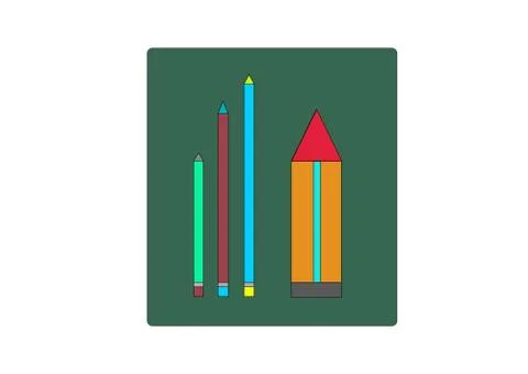 Different pencils Illustrazione stock