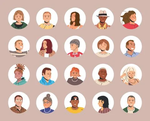 Different People Avatars. Set of User Portraits Stock-Illustration