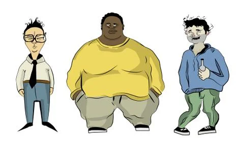 Different people characters. Vector illustration isolated on white. Stock Illustration