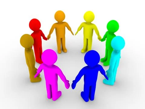 Different people in a circle Stock Illustration