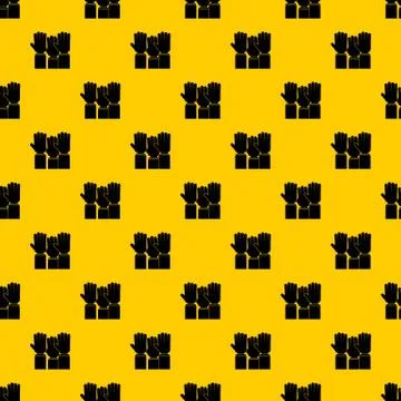 Different people hands raised up pattern Stock Illustration