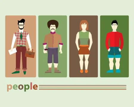 Different people Stock Illustration
