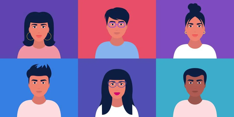 Different people Stock Illustration