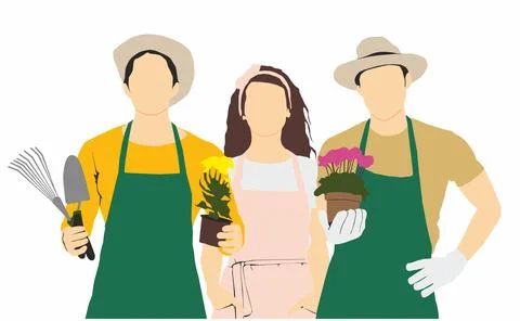 Different people occupation florist Stock Illustration