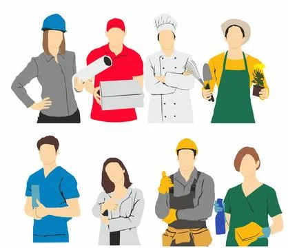 Different people occupation Stock Illustration