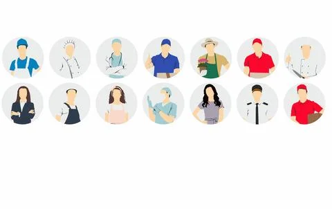 Different people occupation professionals users profile Stock Illustration