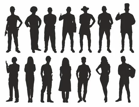 Different people occupation silhouette5 Stock Illustration