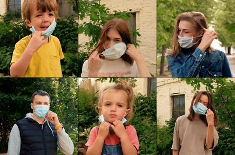 Different people take off their protective masks 動画素材 132958007