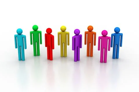 Different peoples in a team Free Stock Illustration