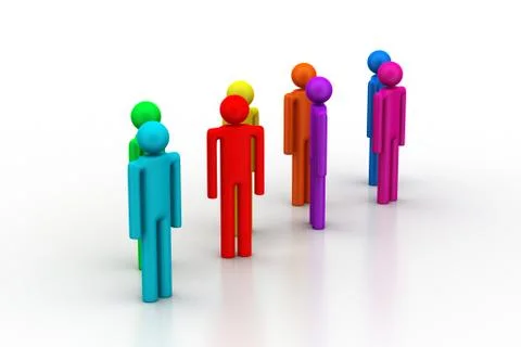 Different peoples in a team Free Stock Illustration