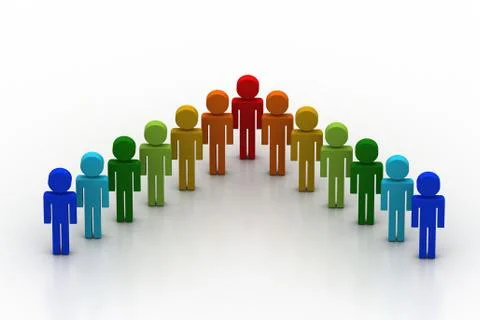 Different peoples in a team Free Stock Illustration