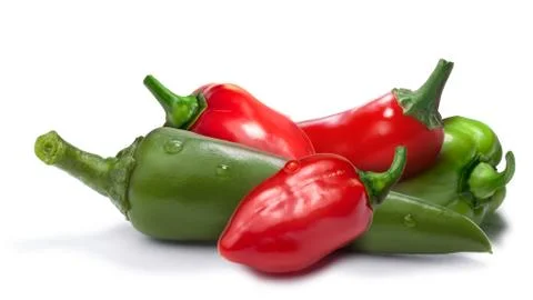 Different peppers as design element Stock Photos