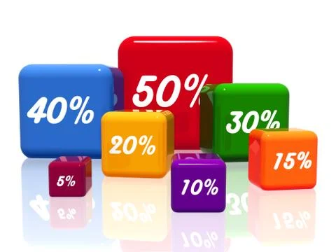 Different percentages in color Stock Illustration