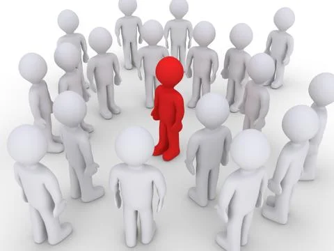 Different person in a crowd of others Stock Illustration