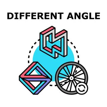 Different perspective angle optical illusion concept 스톡 일러스트