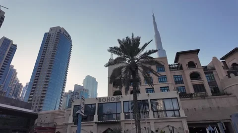 A different perspective of the iconic Burj Khalifa as seen from Mohammed Bin Stock Footage 337910322