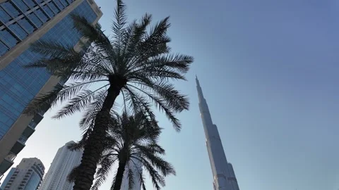 A different perspective of the iconic Burj Khalifa as seen from Mohammed Bin Stock Footage 337910342