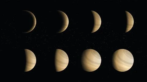 Different phases of planet eclipse in set Stock Illustration