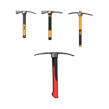 Different pickaxes for mining, digging, and construction work Illustration