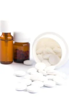 Different pills Stock Photos