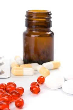 Different pills Stock Photos