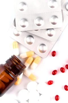 Different pills Stock Photos