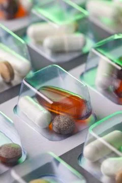 Different pills Stock Photos