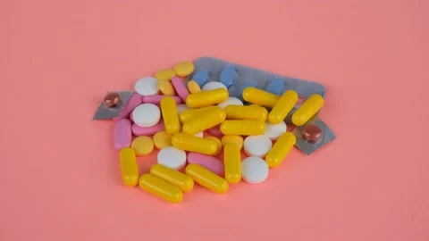 Different pills rotate Stock Footage 236101434