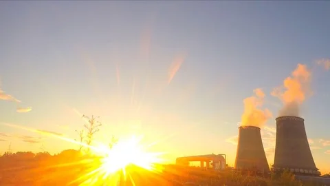 Different pipes at summer sunset timelapse Stock Footage 81601091