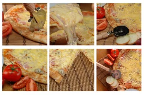 Different pizza pictures Stock Illustration