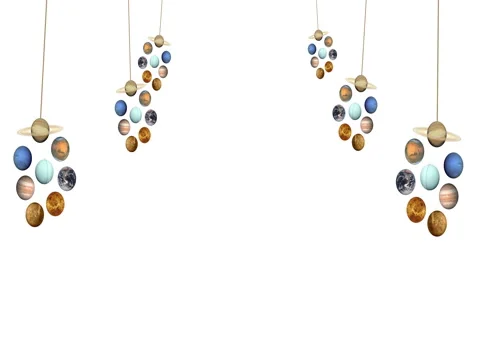 Different Planets On A Rope Stock Footage 73135789