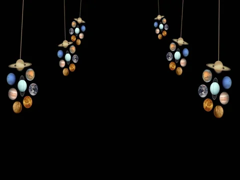 Different Planets On A Rope Stock-Footage 73135809