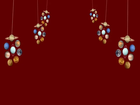 Different Planets On A Rope Stock Footage 73135850