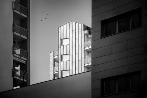 Different plans in modern architecture Stock Photos