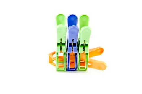 Different Plastic Clothespins Stock Photos