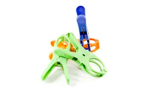 Different Plastic Clothespins Stock Photos
