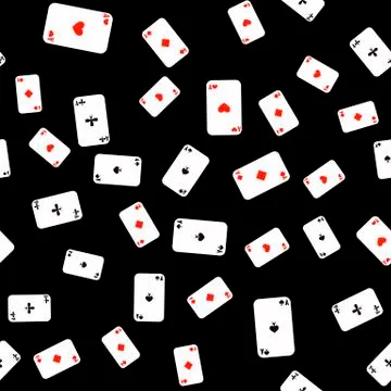 Different Playing Cards Pattern Illustrazione stock
