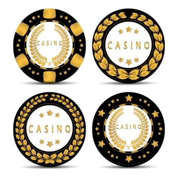 , different playing tokens with shadow gambling. Stock Illustration