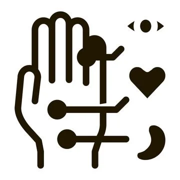 Different points of impact of organs on arm icon Vector Glyph Illustration Stock Illustration