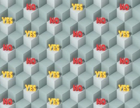Different Points of View in Yes and No Pattern. Stock Illustration
