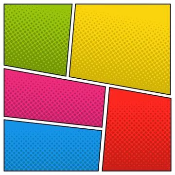 Different pop art backgrounds with halftone. Vector illustration. 스톡 일러스트