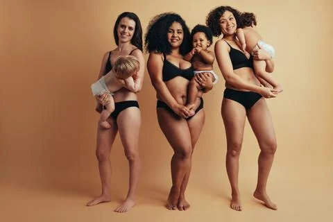 Different postpartum bodies Stock Photos